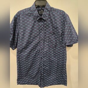 Dogo Navy Tribal Fish Patterned Casual Shirt